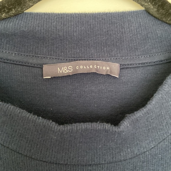 Marks & Spencers - Navy Blue Knit Dress - US 16/UK 20 - Picture 4 of 5